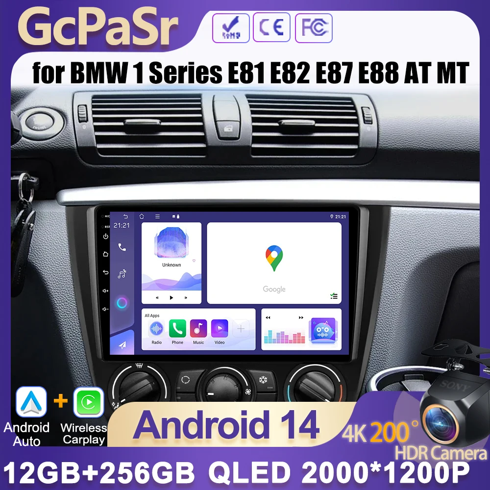 

Android 15 Car Radio For BMW 1 Series E87 E81 E82 E88 AT MT 2004 2005 2006 2007 2008 2009 2010 2011 Navigation GPS Android Auto