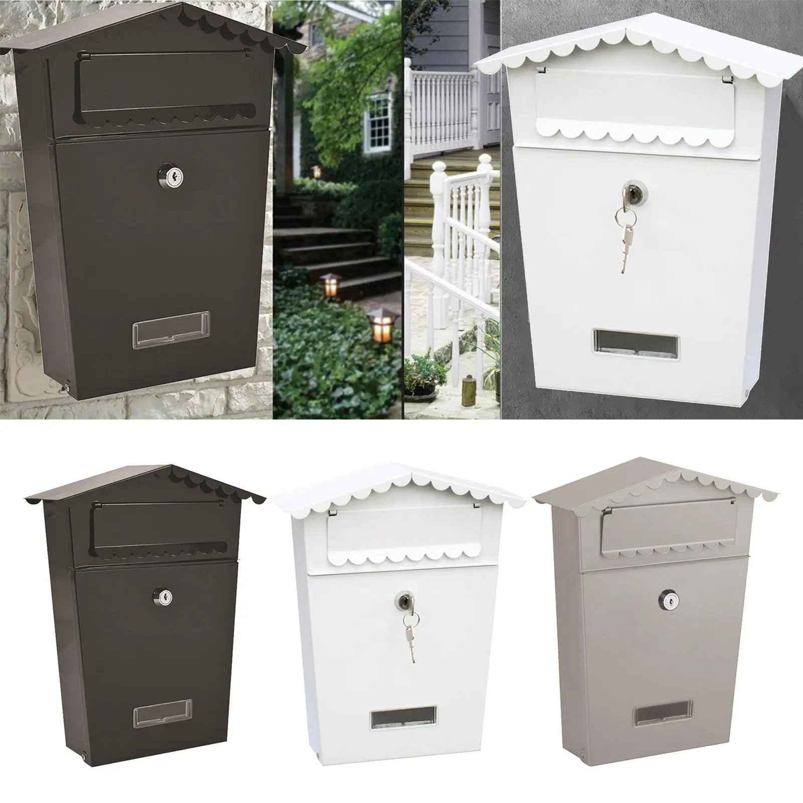 Mailbox Mail Secure Key Lock Mail Boxes Gate Drop Box Collection Boxes