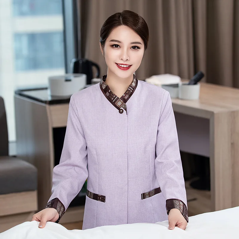 Cleaning Work Clothes Supermarket Housekeeping Property Cleaner Long Sleeve Hotel Room Attendant Aunt Suit Female