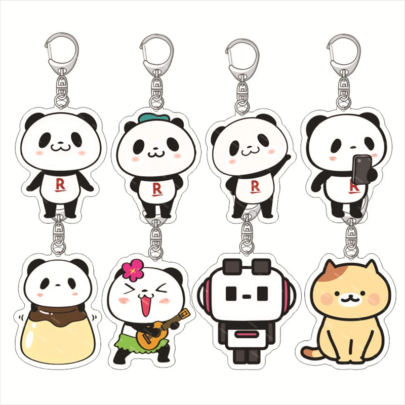 

2024 New Anime Animation Prison Okaimono Panda Shopping Panda Cute Gift Key Chain Acrylic Character Akuten Ipcontent Pendant