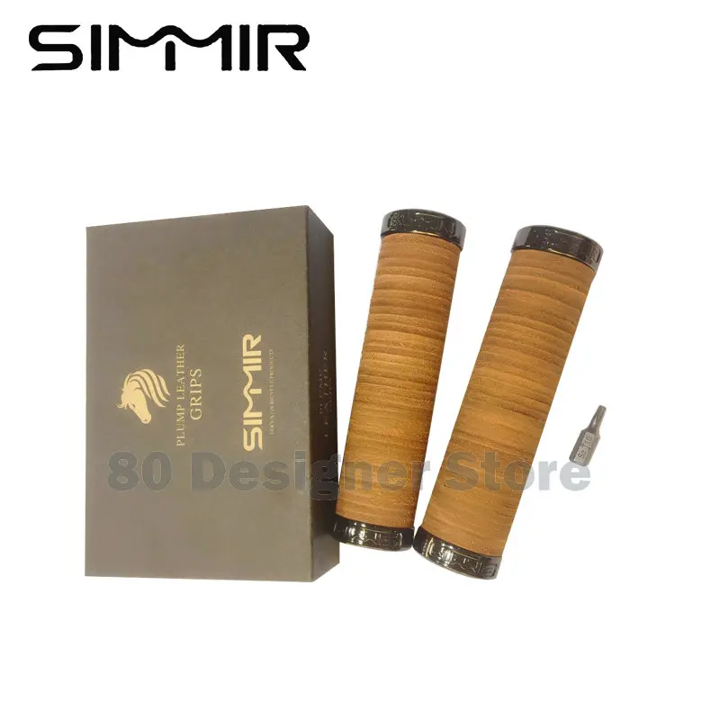 SIMMIR Bicycle Handle Bar Grips Outdoor Grips Bike Genuine leath Anti-slip Handlebar Anti-skid  shock-absorbing Super Soft