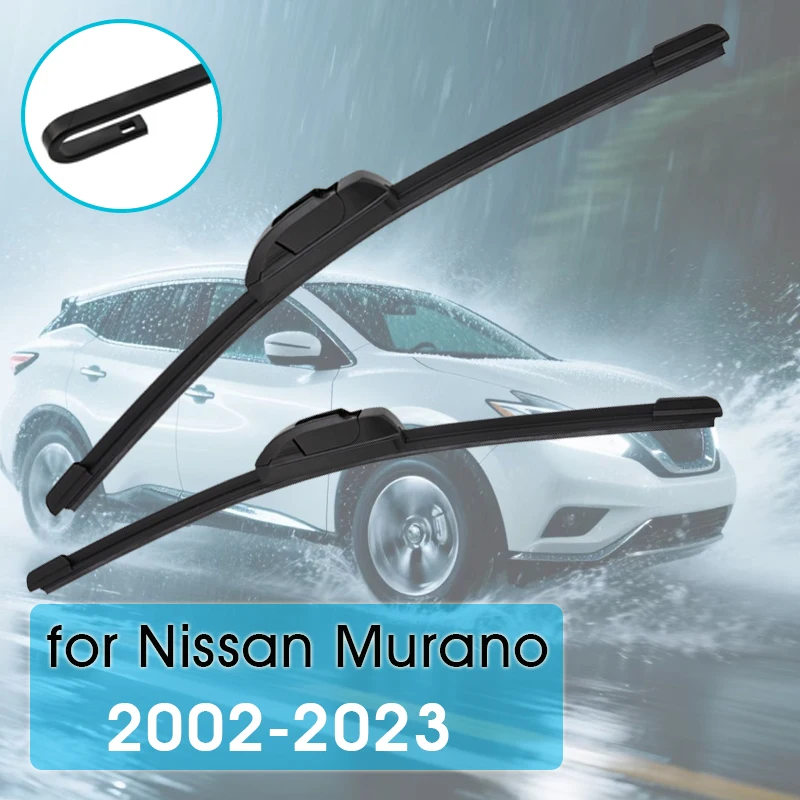 Car Wiper Blade For Nissan Murano Z50 Z51 Z52 2002-2023 Windshield Rubber Refill Front Window Wiper Auto Accessorie