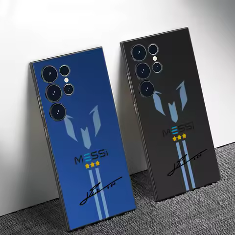 M-mEssi soccer Phone Case For Samsung Galaxy S25 S24 S22 S23 Ultra S21 S20 Plus Frosted Full Soft Case