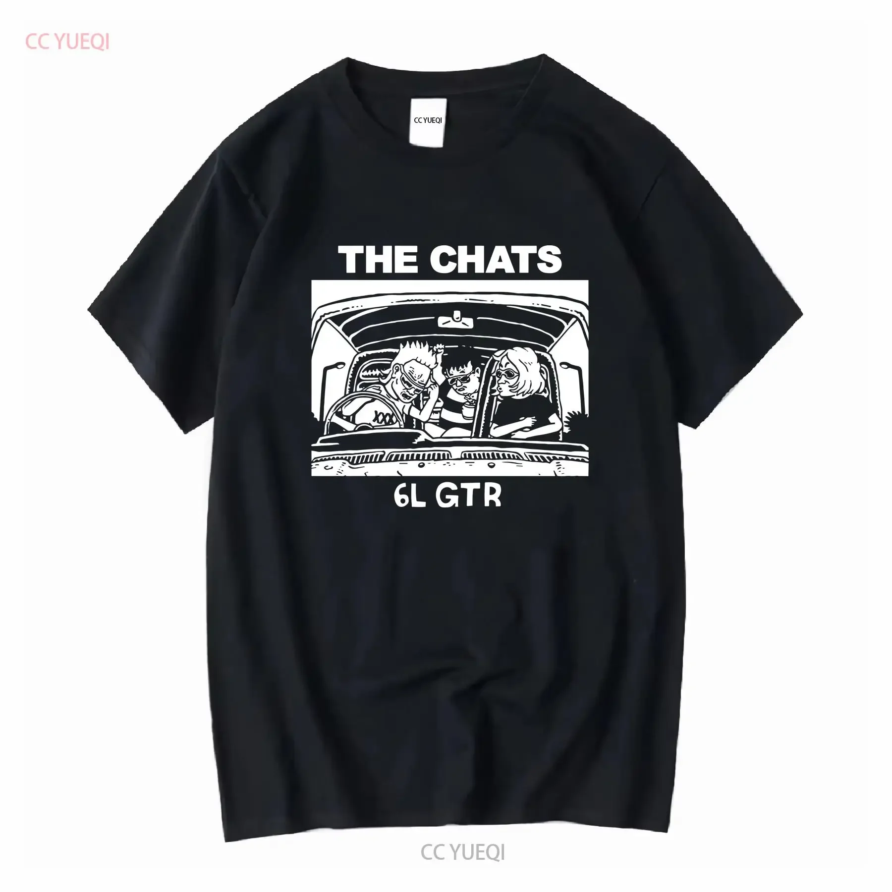 vintage The Chats band T shirt black Short sleeve All sizes S to 345Xl Q800 vintage Washed Casual homme Slightly Breathable
