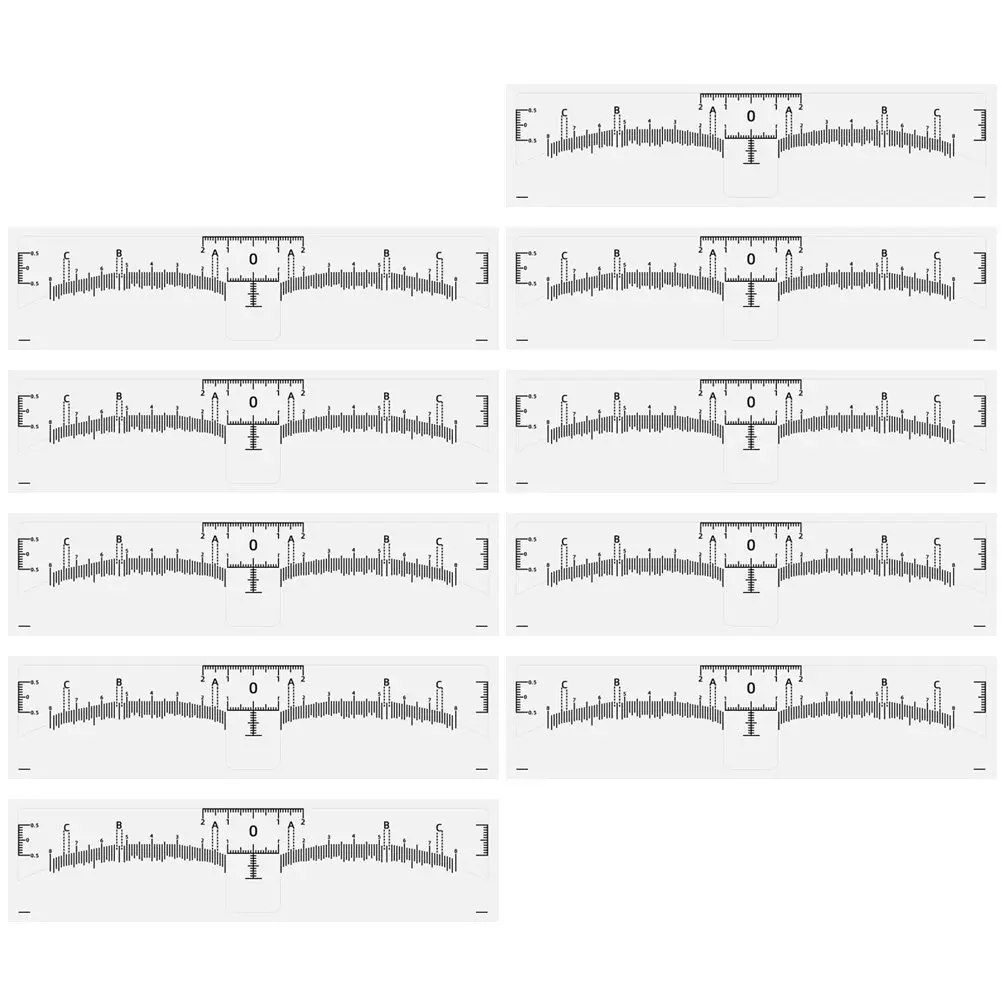 

10Pcs Measuring Eyebrow Ruler Professional Brow Positioning Tool for Shaping and Framing Brows Reusable Makeup Eyebrow Stencil