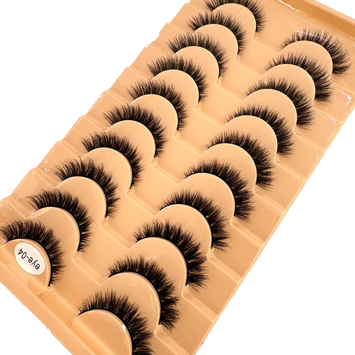 新しい10ペアのナチュラルロング3Dミンクつけまつげ、フェイクラッシュメイクアップキット、ミンクまつげエクステ、短いまつげ