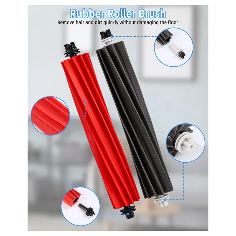 Spare Parts Parts Set For Roborock Q8 Max+/Q8 Max/Q5 Pro+/Q5 Pro Robot Vacuum Cleaner,Main Brushe,HEPA Filters,Wipes,Side Brushe