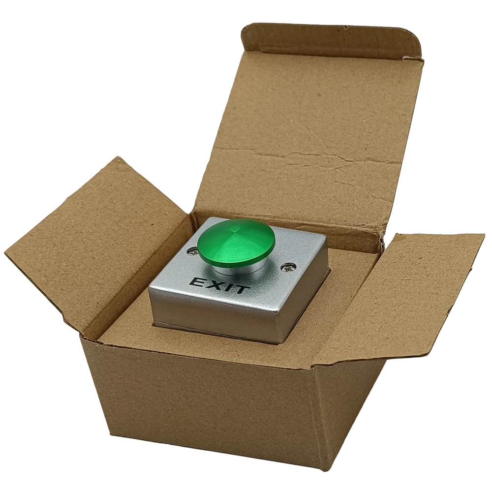 High Quality Stainless Steel Door Opener Release Metal DC 12V Push Button Green Exit Switch