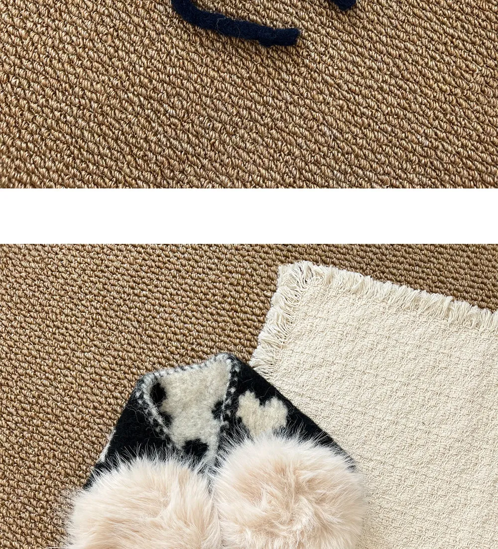 Heart Pattern Knitted Winter Earmuffs for Women Faux Fur Pom‑pom Ear Warmers Bow‑tie Design Soft Warm Cold‑proof Ear Muffs