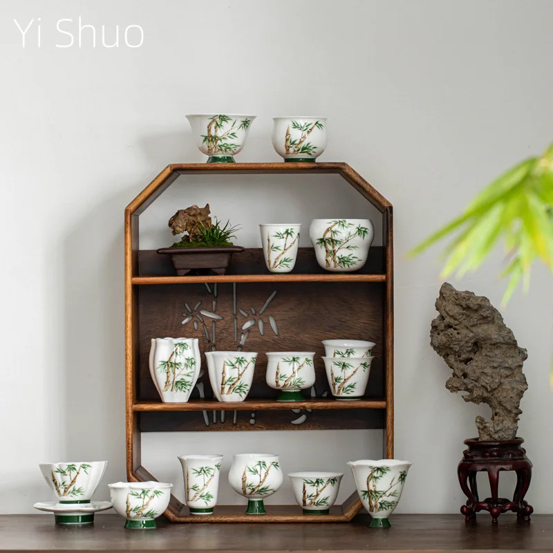 

Цветная подглазурная бамбуковая чайная чашка с ручной росписью, ароматная бытовая чашка для дегустации чая, керамическая чашка Kung Fu Master, одна чашка