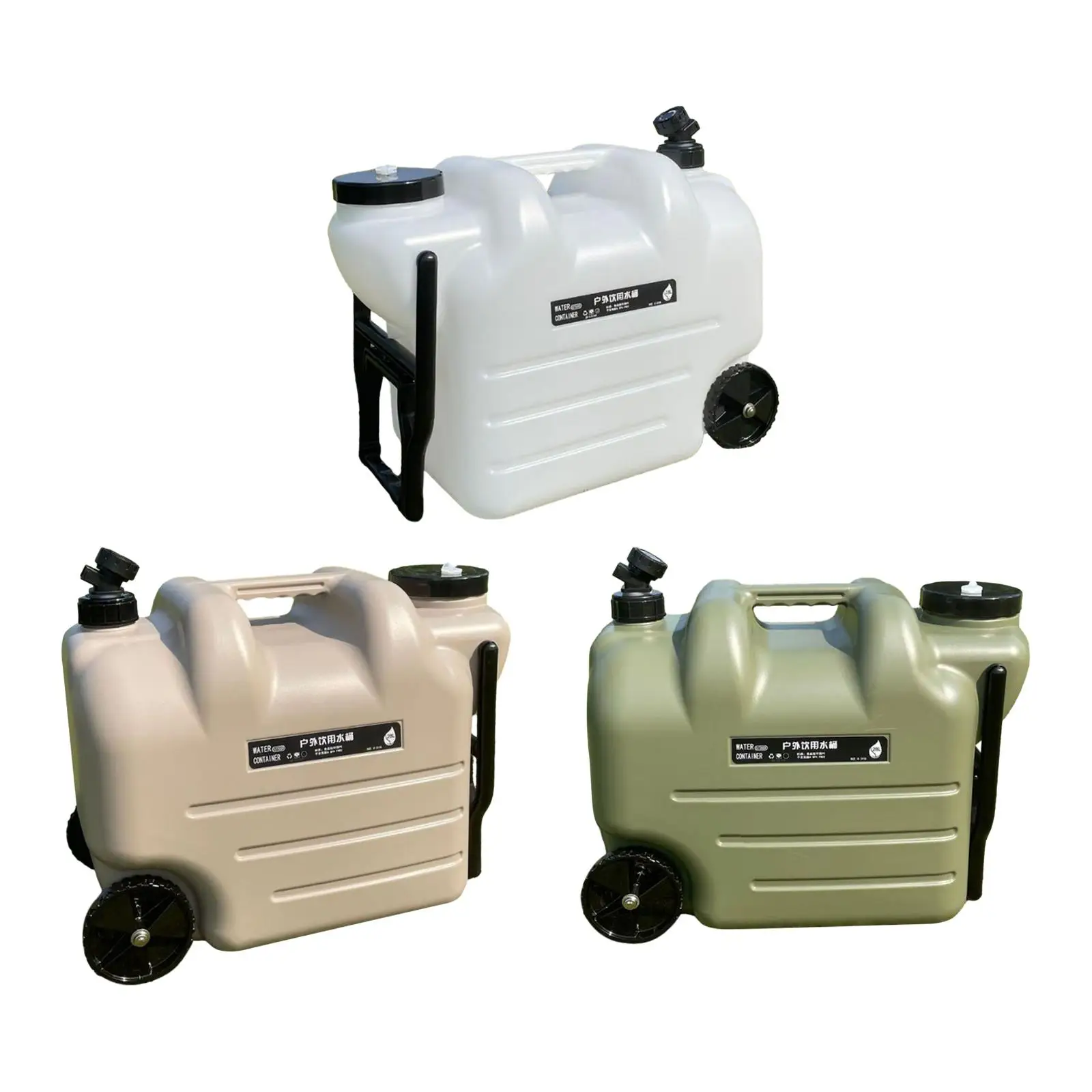 Water Container, Wheeled Water Tank, 28L, with Spigot and Screw Lid, Water