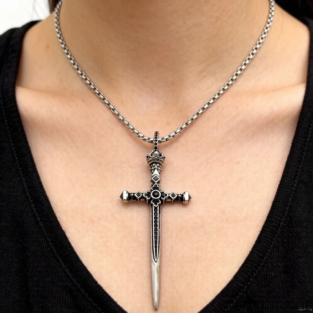 Sword Pendant Link Chain Necklace Summer Brand New Fine Jewelry