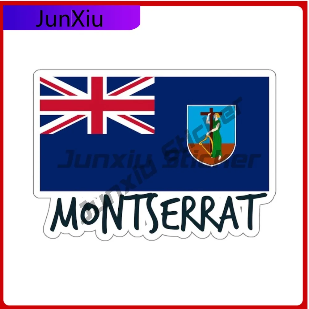 

Montserrat Flag Travel Sticker Caribbean Adventure Souvenir Vinyl Decal Camper Windows Windshield Luggage Suitcase Laptop Bumper