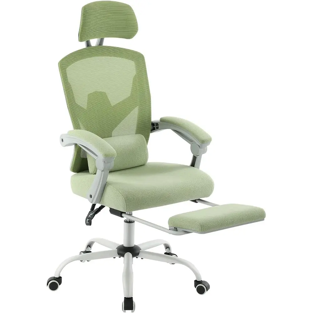 

Home Oice Desk Chair with ootrest, High-Back Mesh Rolling Swivel Reclining Chairs with Wheels, Comortable rest, Lumbar Support