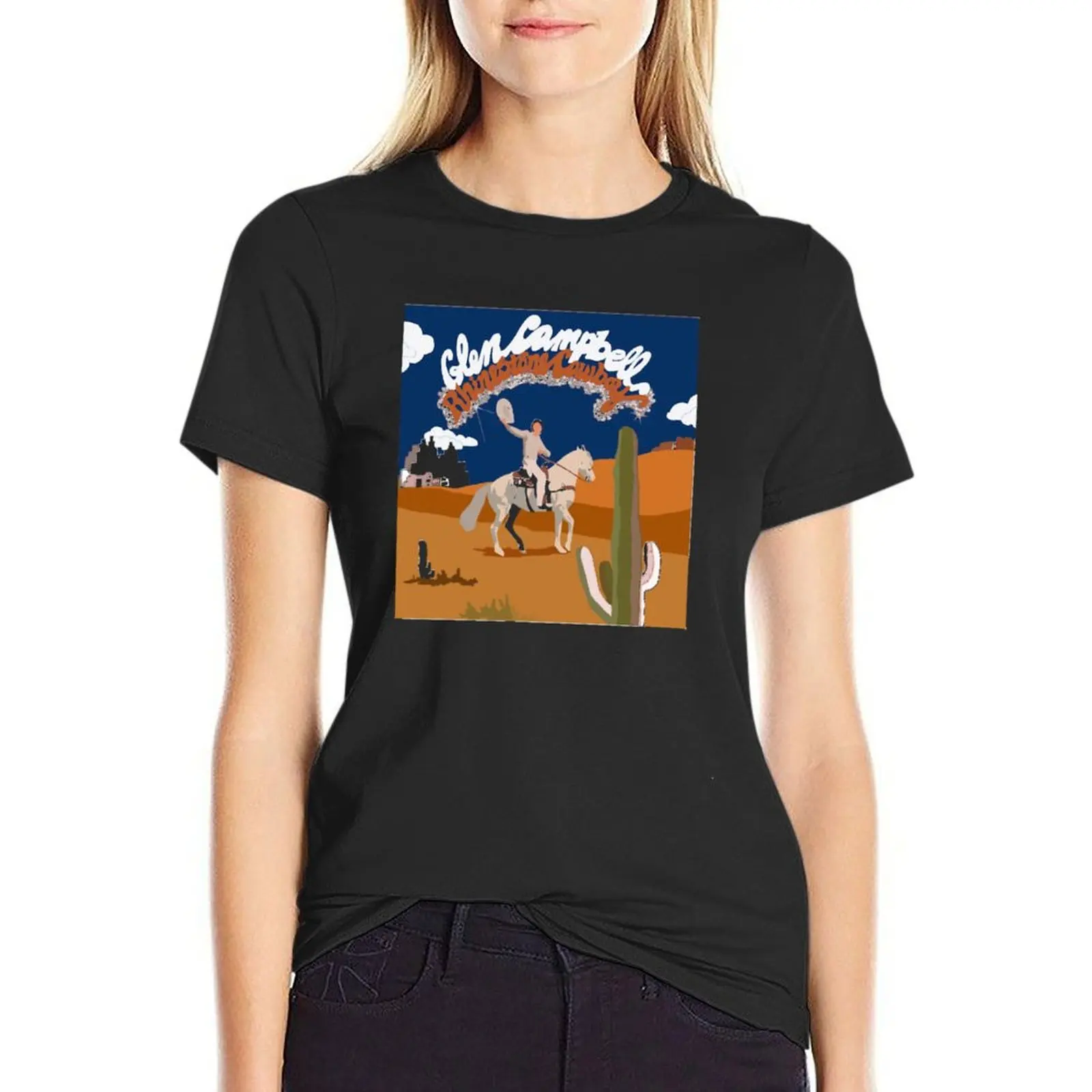 

Rhinestone Cowboy Album Essential T-Shirt lady clothes Short sleeve tee cute clothes t-shirt dress for Women long