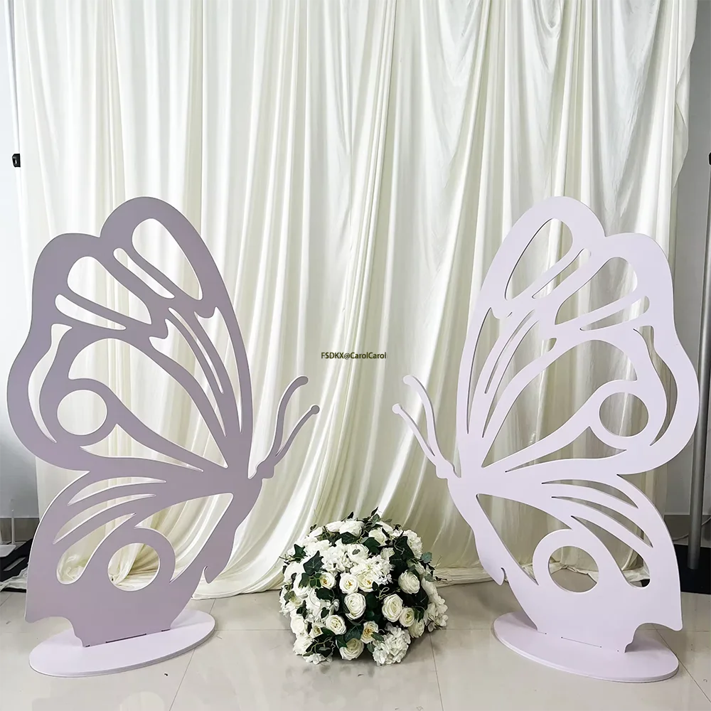 Latest Design Wedding Backdrop Stand Acrylic Purple Butterfly Backdrop