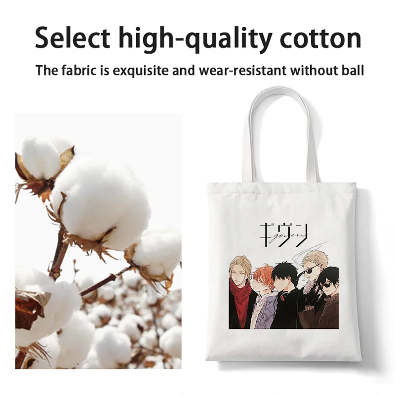 bolso tela bolsa tela bolsas de compra bolso grande tote bag tela bolsos aestethic Bolso Shopper Yaoi Bl Given Yaoi Given Anime Tote Bag Shopping Unisex Fashion Travel Canvas Bag Pacakge Hand Bag White Beach Bag