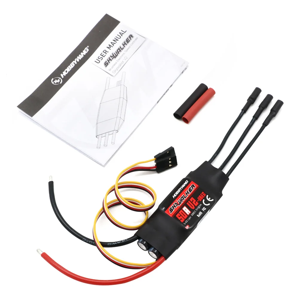 Hobbywing Skywalker 40A 50A 60A 80A 15A 20A 30A 100A 120A V2 controlador de velocidad ESC con UBEC para aviones RC helicóptero