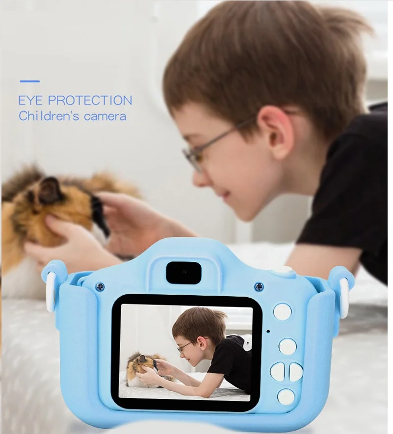 Cámara de dibujos animados para niños, cámara de grabación de dibujos animados de alta definición, pequeña DSLR con cámaras duales