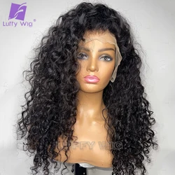 Parrucca frontale in pizzo riccio sciolto 360 Hd trasparente 13x6 parrucche anteriori in pizzo per capelli umani Pre pizzicate con i capelli del bambino capelli brasiliani Remy