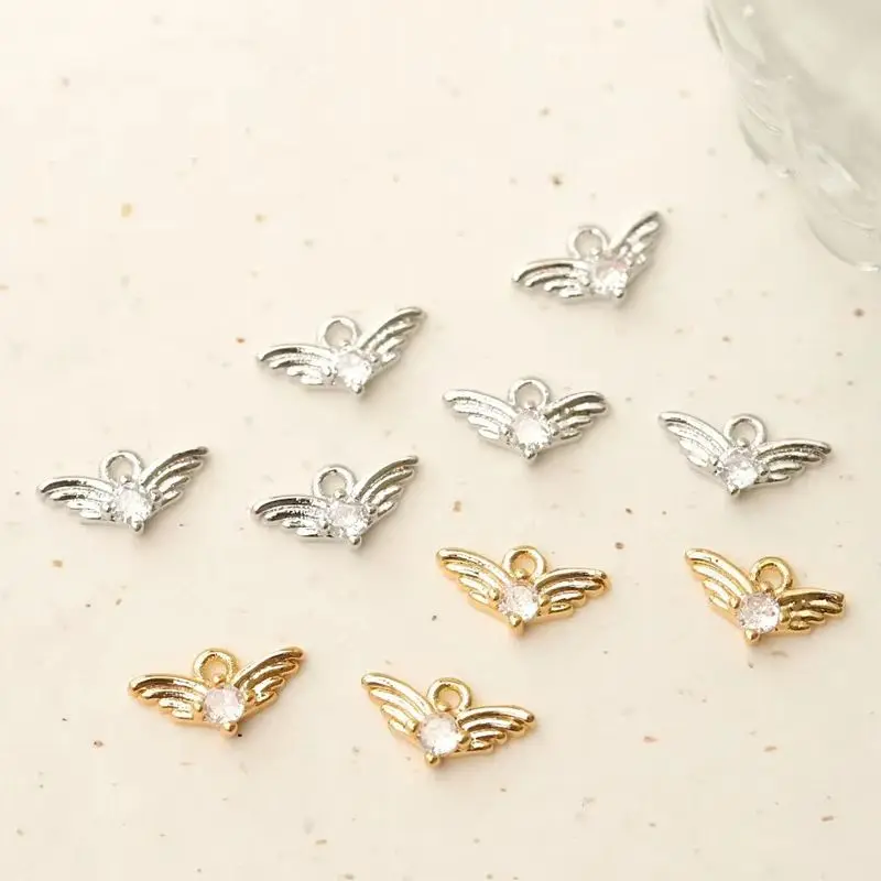 

1PCS 10.7x6mm 14K Gold Color Single Small Wings Mini Fried Chicken Pendant DIY Necklace Bracelet Handmade Charm Accessories