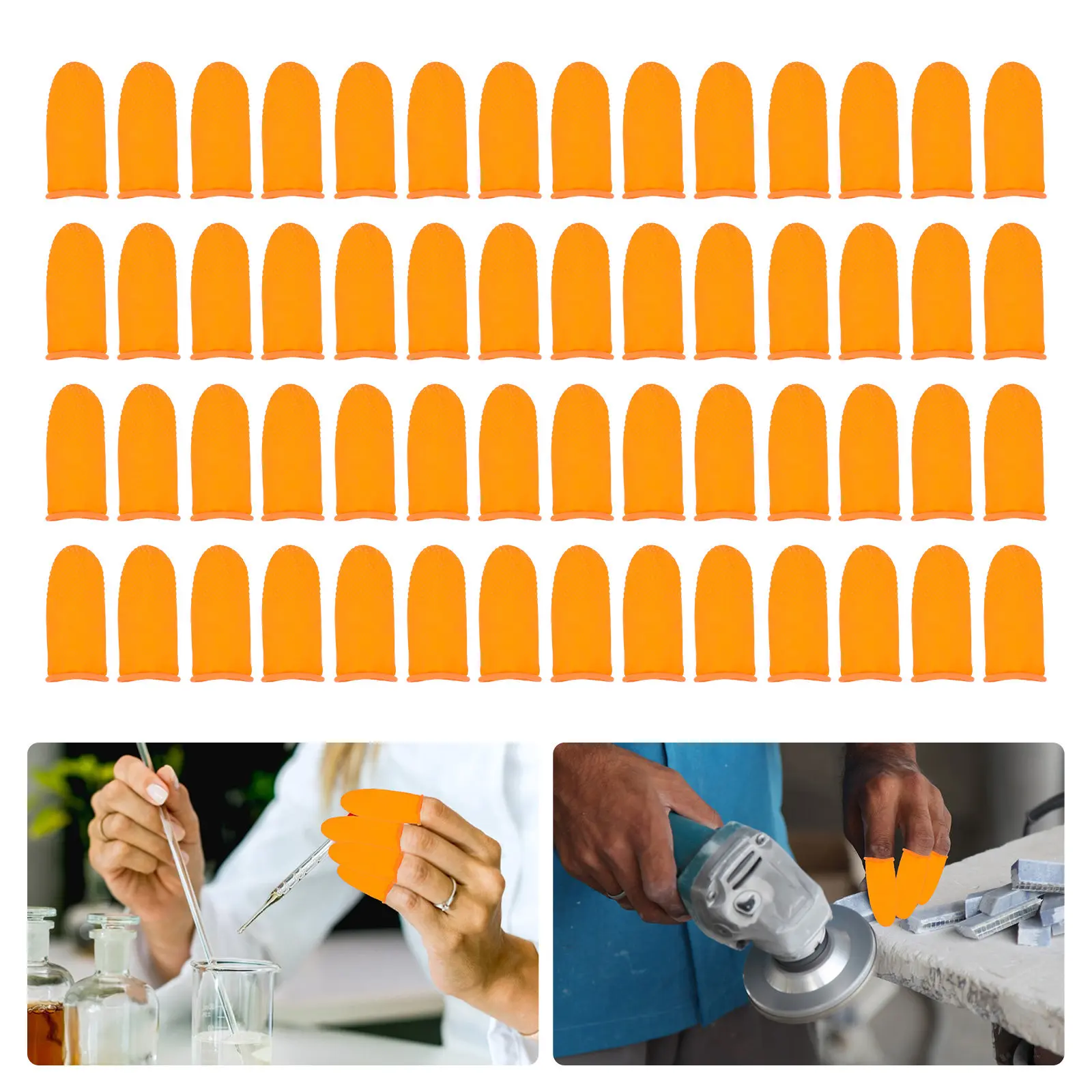 

100Pcs Latex Finger Sleeves Anti-Skid Protective Finger Covers Soft Gentle Wear Resistant for Precision Tasks Assembly Handling