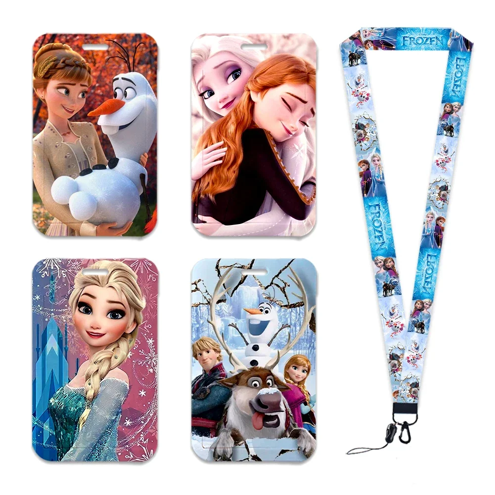 

Frozen Olaf Elsa Anime Credential Holder Keychains Neck Ring Keychain Neck Strap Nurse Lanyard With Card Holder Wholesale