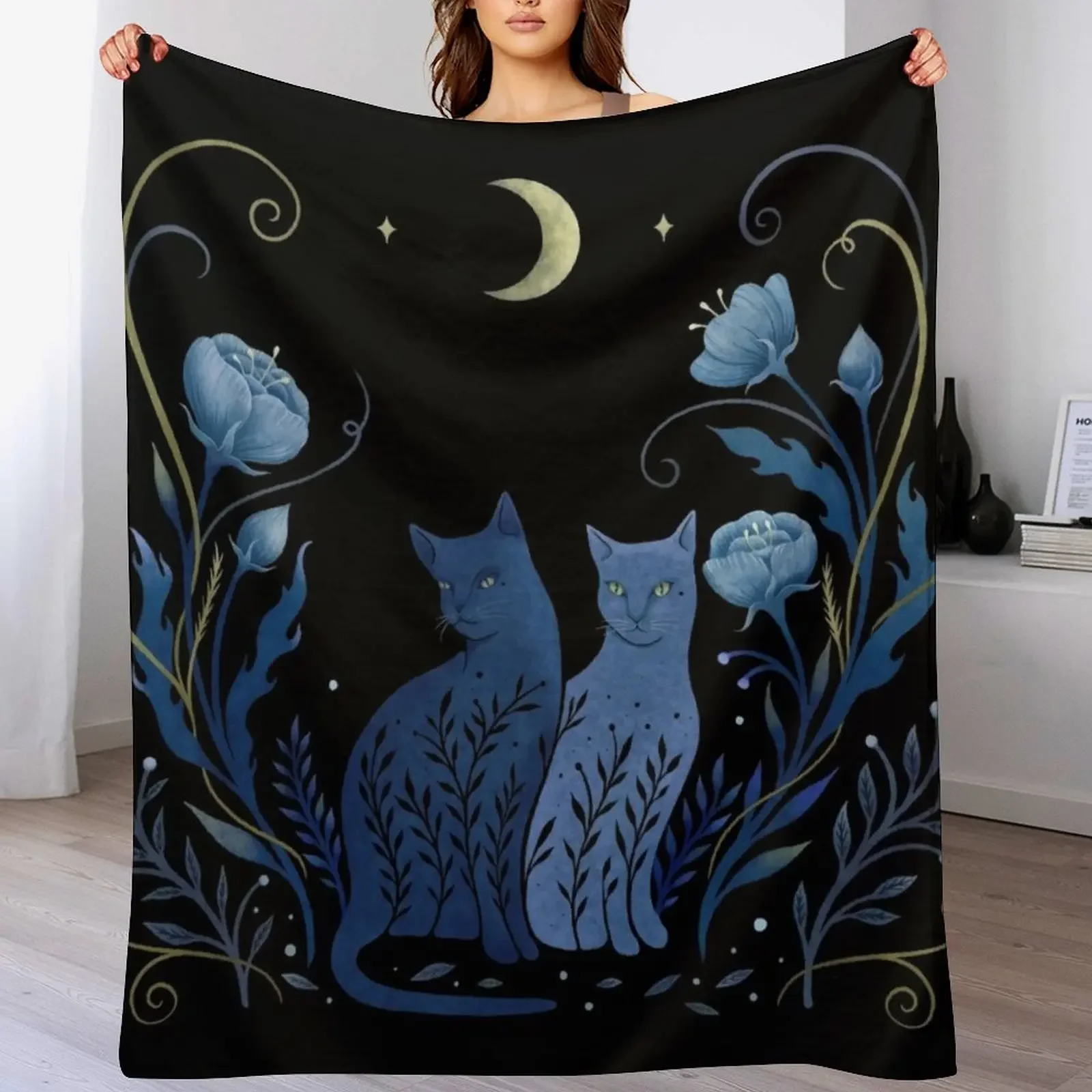 

Two Cats Throw Blanket Shaggy Furry Soft Blanket for Bedroom Living Room