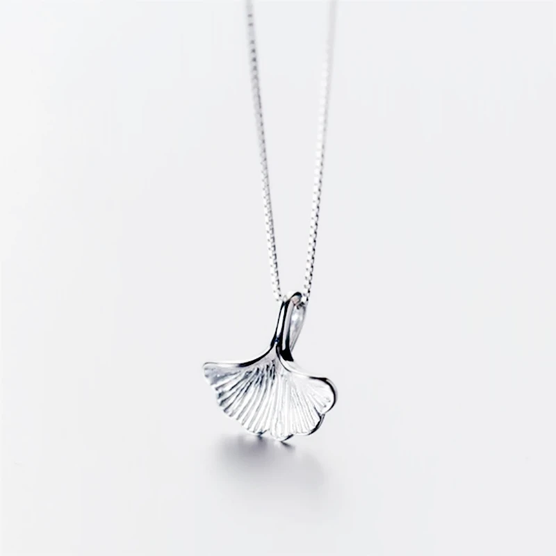 WYEAIIR 925 Sterling Silver Artistic Creativity Ginkgo Leaf Fine Jewelry Luxury Female Necklace For Women Party Birthday Gift