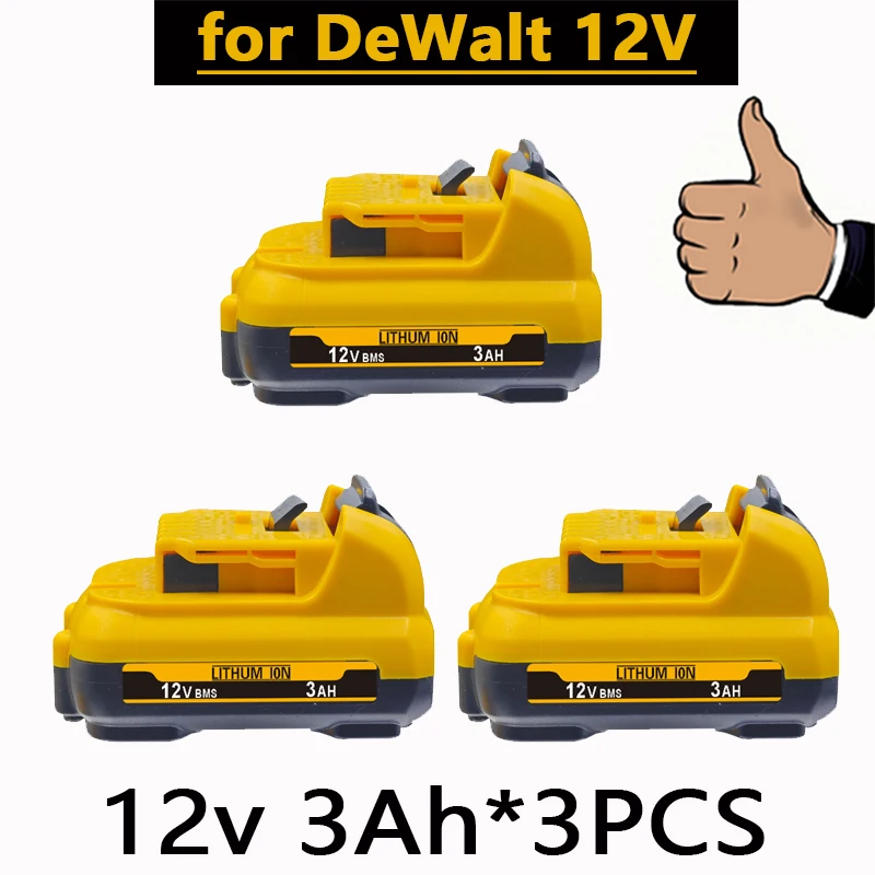 1 Voor DeWalt 12V MAX 2.0Ah 3.0Ah 5.0Ah 6.0Ah Batterij DCB124 DCB125 DCB122 Oplaadbare Gereedschapspakket.