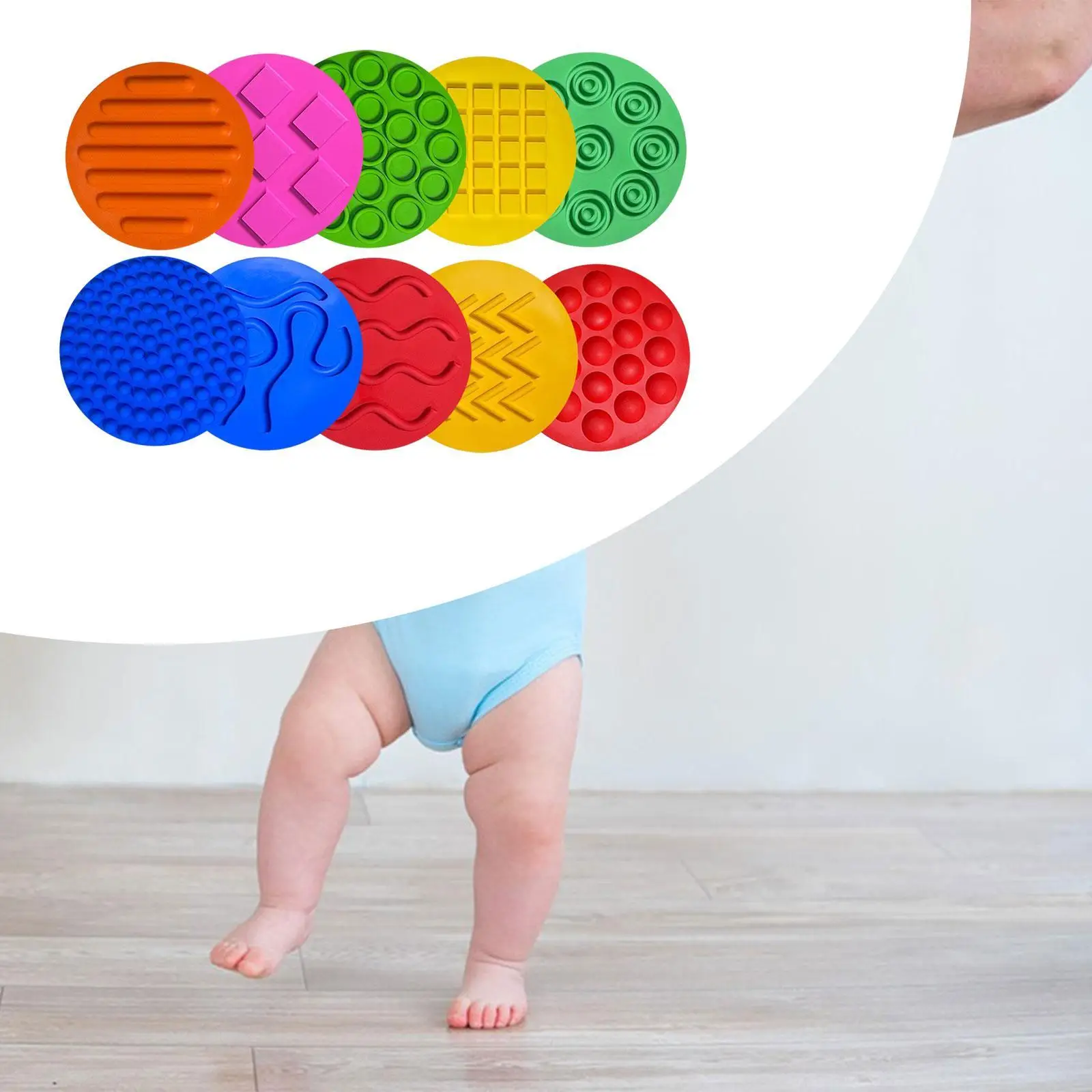 10 Pieces Sensory Pads Sensory Toys Small Early Learning Play Sensory Silicone Mats for Kids Boys Girls Home Fine Motor Activity