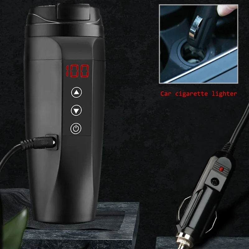 Fashion Stainless Steel Mugs Electric Smart Temperature Mug Heating Car Cup Keeping Drink Hot Cold Back To School