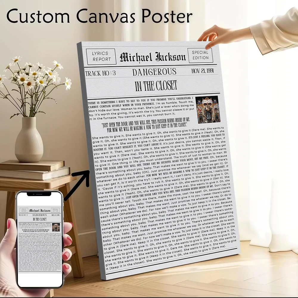 

Michael Jackson Dangerous In The Closet Canvas Poster Printed Canvas Painting Wall Art for Fans Decor Room Decorative Paintings