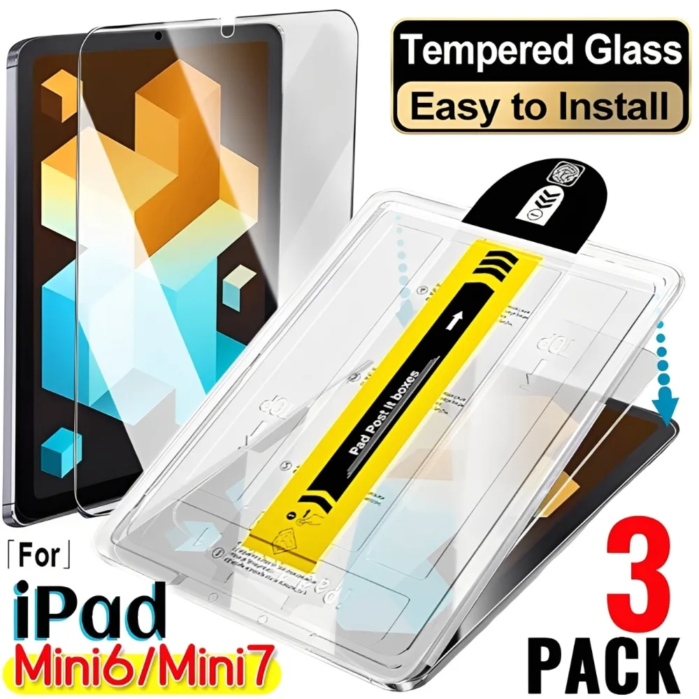 

Easy Install Tempered Glass Films For iPad Mini 7 6 HD Clear Screen Protector for iPad Mini 7th Gen 2024/ Mini 6th Gen 2021
