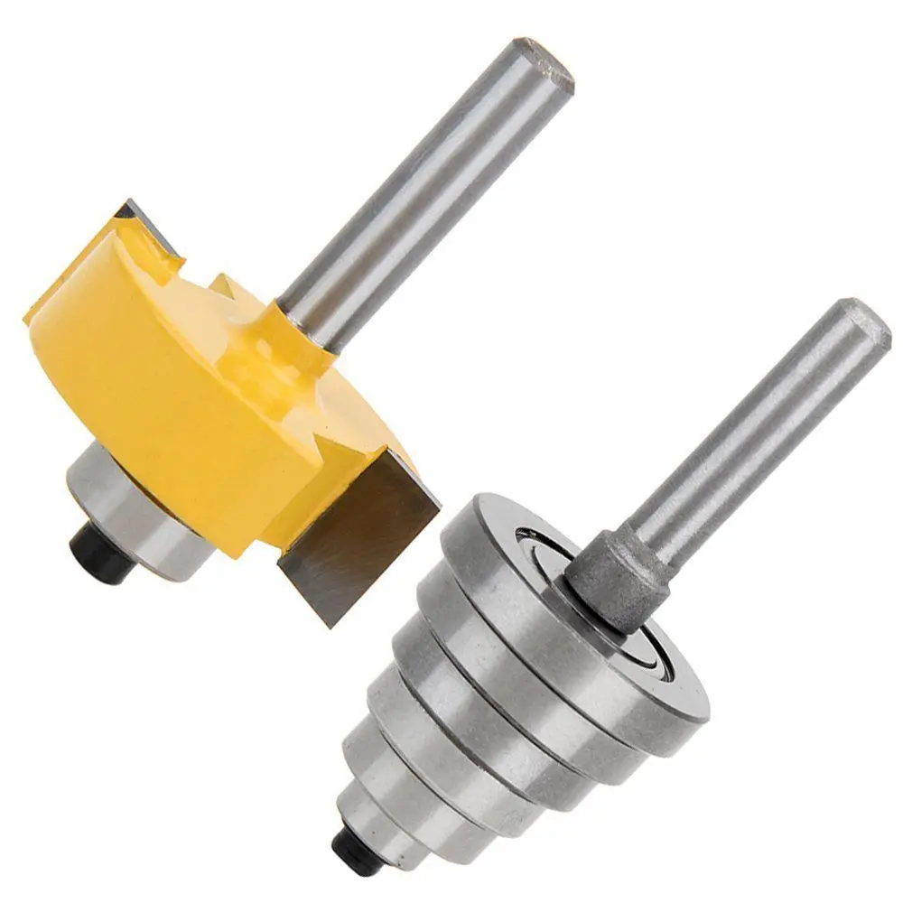 1/4 Inch Shank Rabbeting Router Bit with 6 Bearings Set for Multiple Depths 1/8 inch, 1/4 inch, 5/16 inch, 3/8 inch, 7/16 inch,