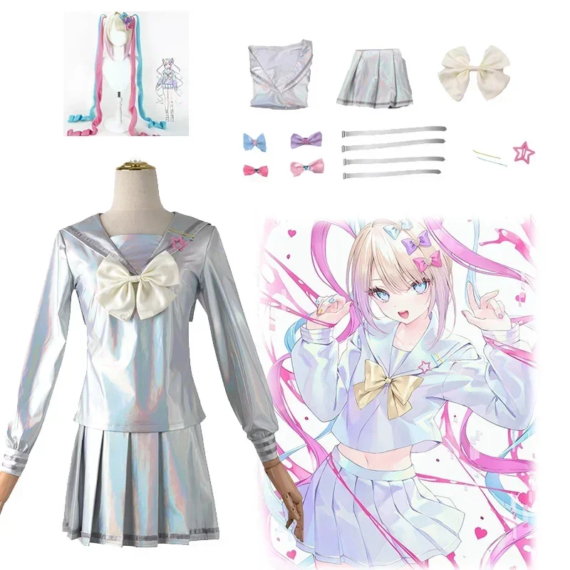 2025 Game NEEDY GIRL OVERDOSE KAngel Cosplay Costumes Lolita Girls Beautiful Laser JK Sailor Suit School Uniform