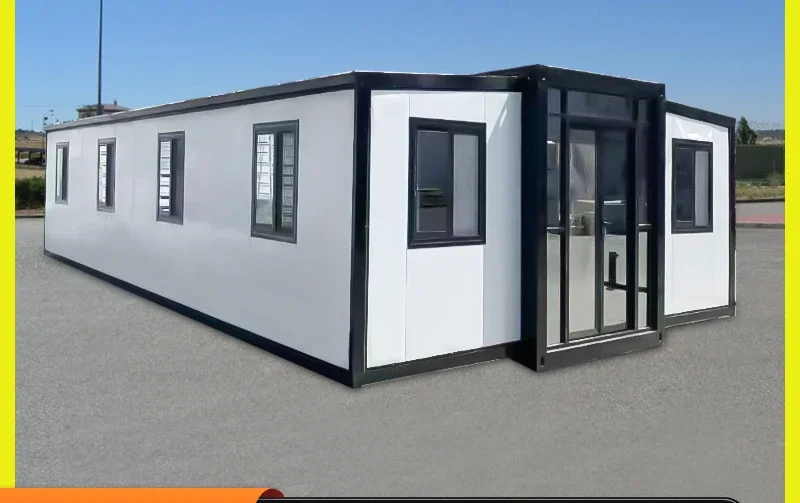 Maison Extensible de Style Européen, Conteneur Préfabriqué de 40 Pieds, Rallonge à Double Aile pour Résident de Bureau