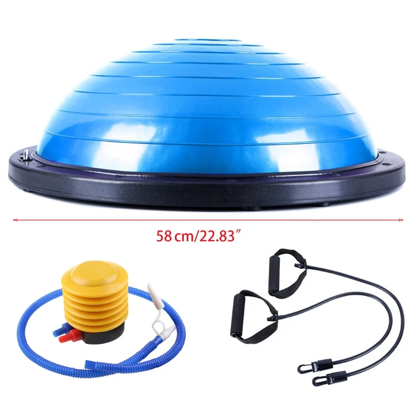 Fitness with Tension Band Inflator Massage Yoga Half Exercise Workout Strength Training Cushion Disc Balancing Pad