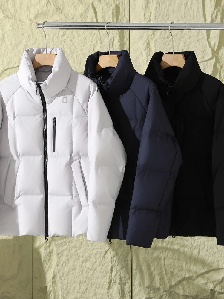 

New 90 Du down Stand Collar Puffer Jaet Men's Autumn Winter Windproof Waterproof Loose Casual Warm Bread Coat Outerwear