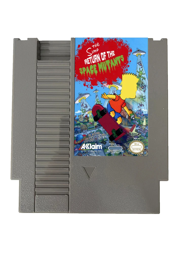 The Simp Return of the Space Mutants NES Rom Hack - 8 بت 72 دبابيس بطاقة الألعاب PAL/NTSC خرطوشة الألعاب لوحدة التحكم NES - اللغة الإنجليزية