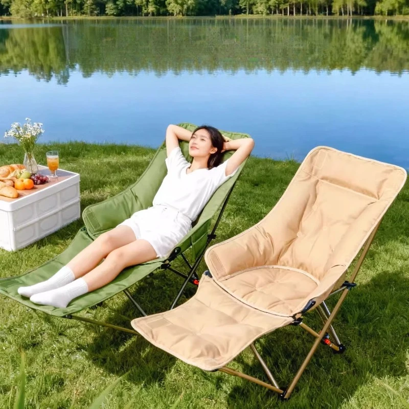

Adults Folding Camping Chair Recliner Portable Relaxing Camping Chair Outdoor High Backrest Silla De Camping Camping Supplies