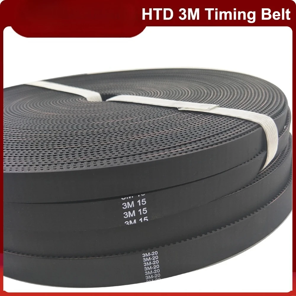 

HUNST Высокое качество HTD3M PU открытый ремень 3 м 15/20 мм Тримный трансмиссионный ремень 3 м полиуретан для CO2 лазерной гравировки и резки