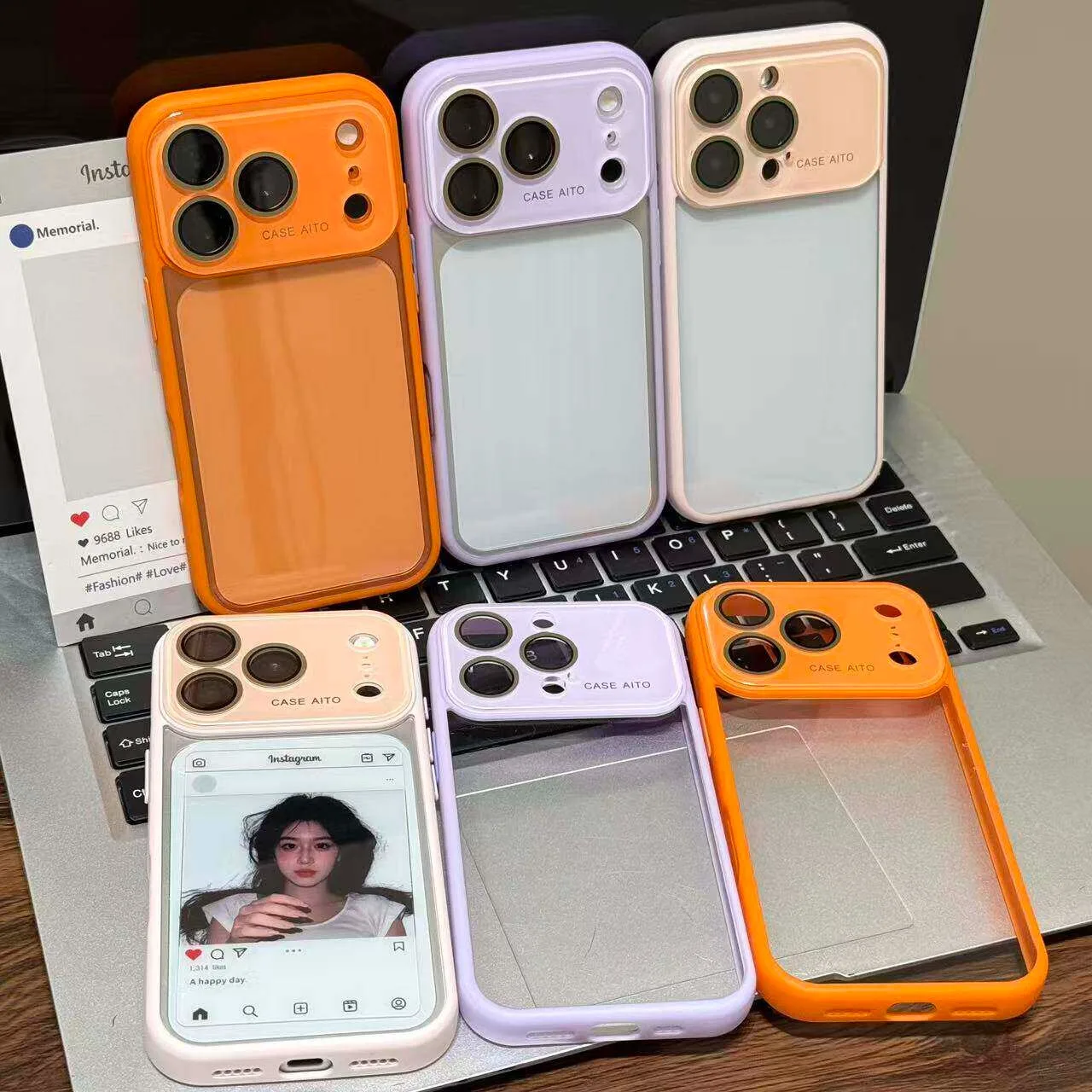 Hochtransparente, sich innerhalb von Sekunden vergrößernde Schutzhülle, geeignet für Apple 17ProMax Fotorahmen iPhone16 Schutzhülle Pro transparent 15 neue Modelle 14 schlicht 13 Polaroid im Stil „Wind jagt Sterne“ mit Fotoeinlage Goo Ka Eating Valley People