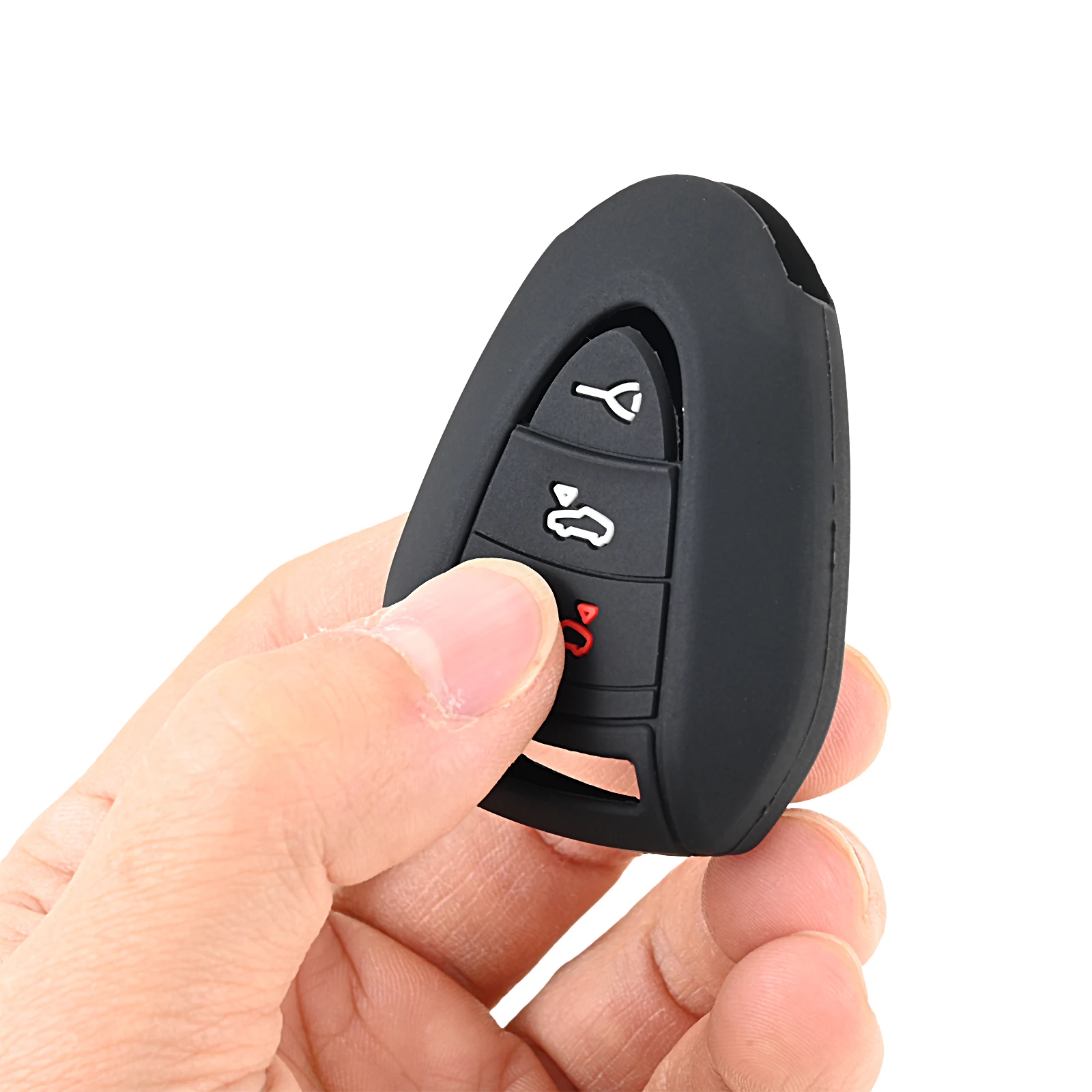 

1 шт. черный силиконовый чехол-накладка на 3-кнопочный автомобильный ключ-брелок для Porsche 911 997 Boxster 987 Cayman