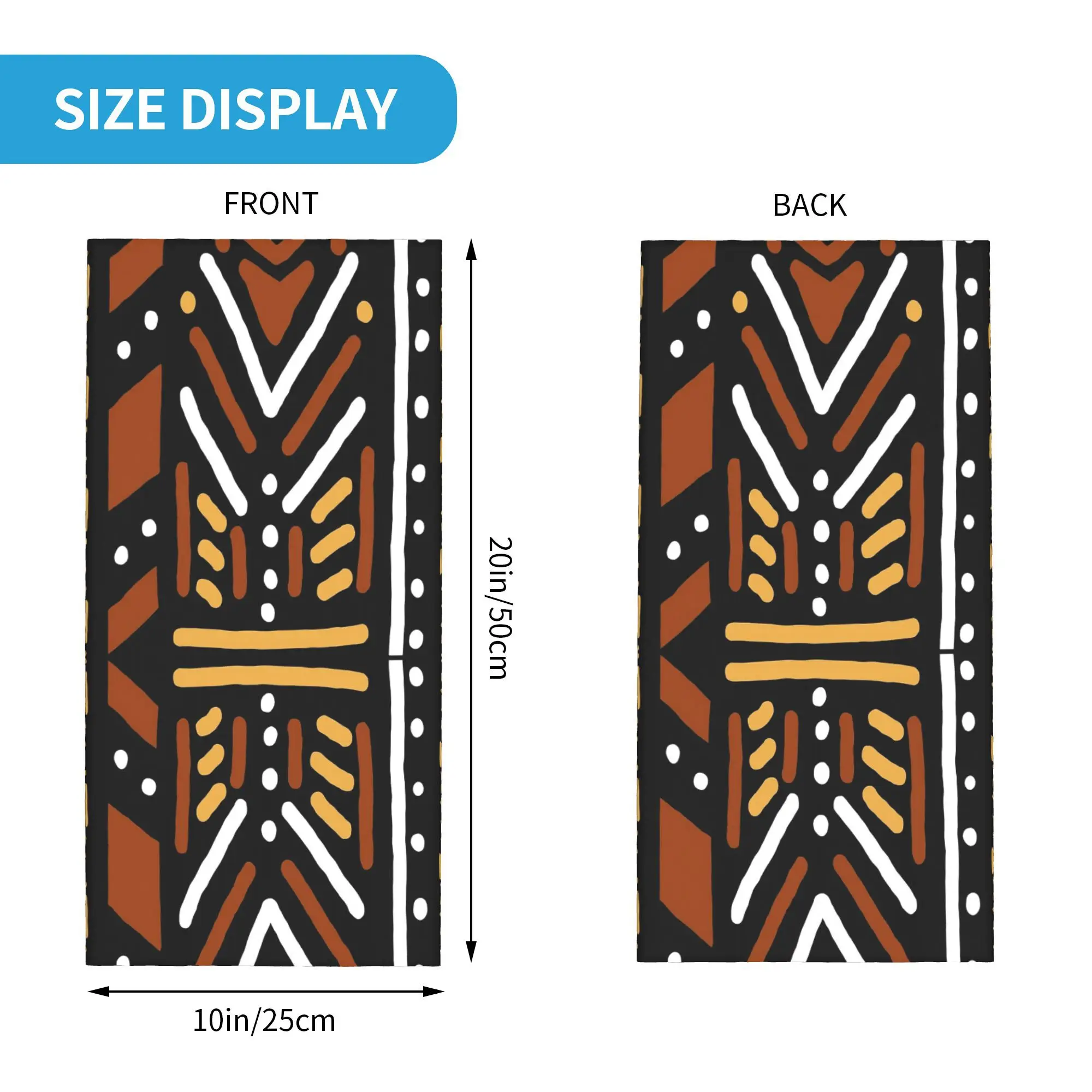 Africano bogolan bandana pescoço capa impressa envoltório cachecol multi-uso ciclismo cachecol caminhadas pesca para homens mulheres adulto toda a temporada