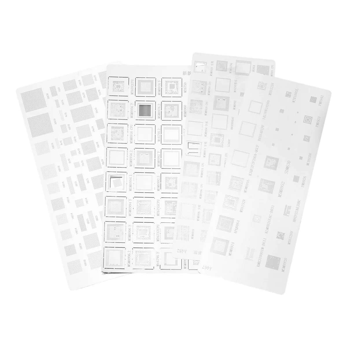 

4PCS Universal BGA Stencil for MTK CPU RAM PM Power IC Reball Pin Direct Heat Template
