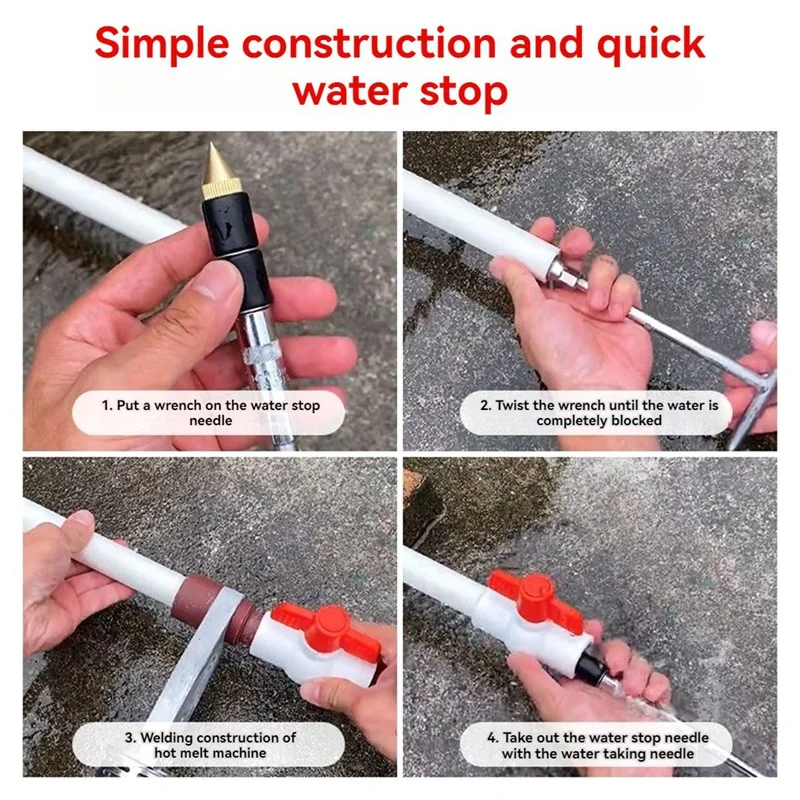 Hot-Melt Water Stop Pin Kitchen Repair Plumbing Tool Hot Melt Stopper Accessories Water Pipe Repair With Rubber Cover