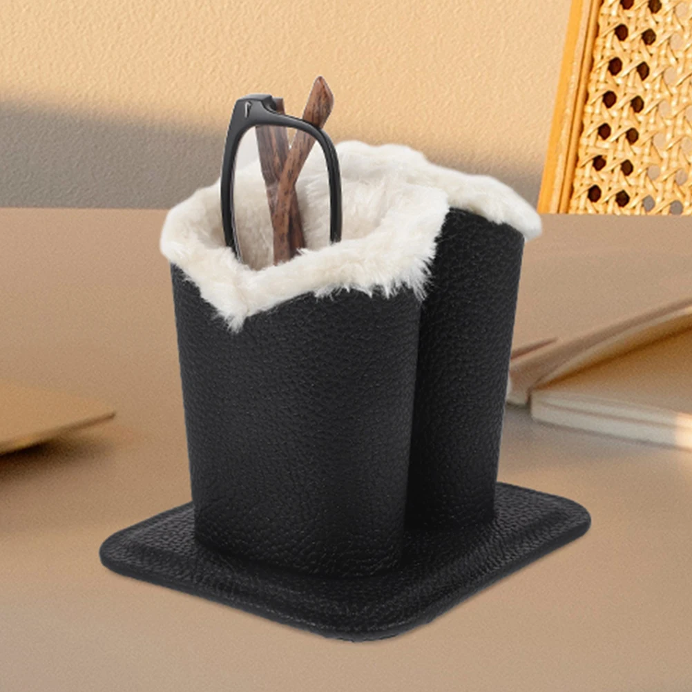 

2 pcs Glasses Display Stand Lined Holds 2 Pairs Pu Eyeglass Holder For Desk Nightstand Store Exhibition Decor Rack