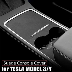 Suede Center Console Protector Cover for Tesla Model 3 Y 2021-2026 Model Y Juniper 3 Highland Central Panel Anti-Scratch Sticker