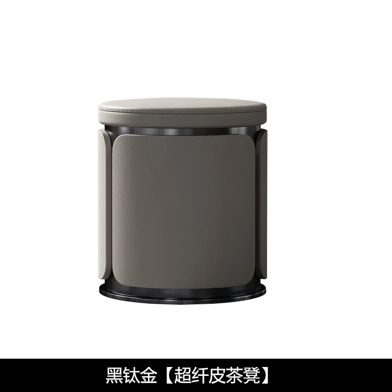 

Легкий роскошный чайный стул, современный кожаный круглый стул, стул-комод, элитный письменный стол, маленький пирс